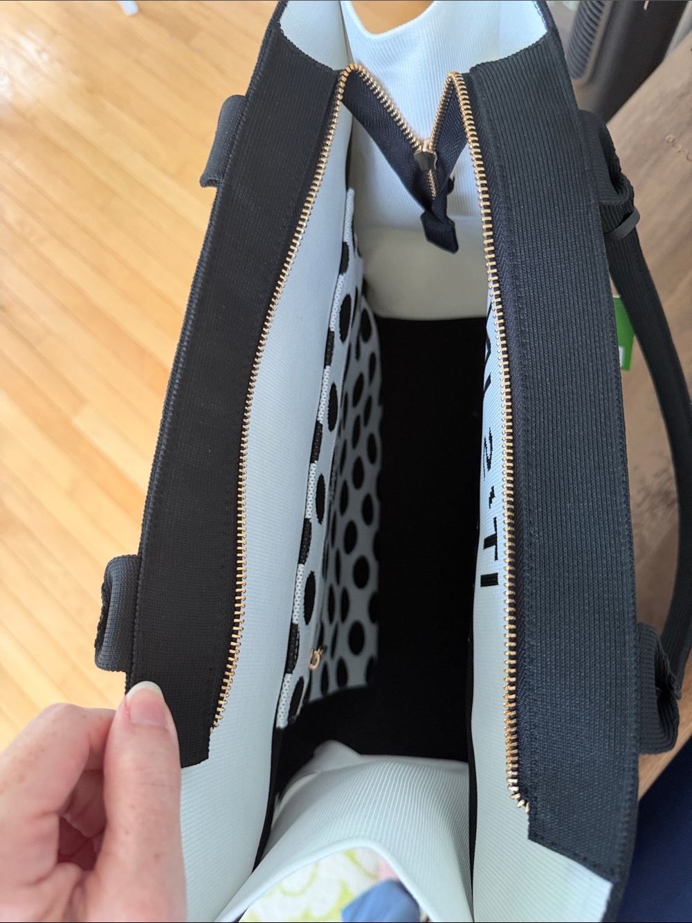 kate spade x Target Black & White 'It's In The Bag' Canvas Tote - Picture 6 of 9